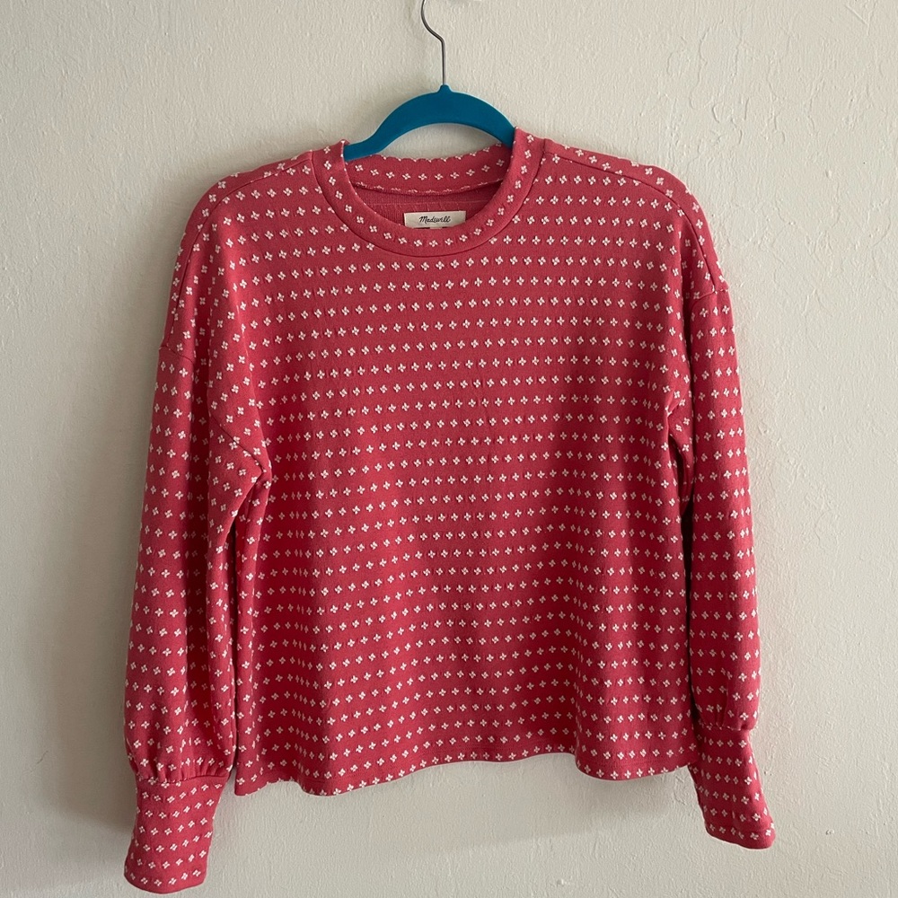 Madewell Floral Jacquard Puff Sleeve Top